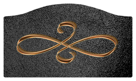 DASHELL-601-CP-SH-BK Copper Scroll Shimmer Black Background